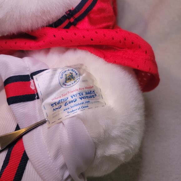 Build A Bear White Bear Red White Football w Outfit Helmet Cleats Stuffed Plush - Picture 4 of 6